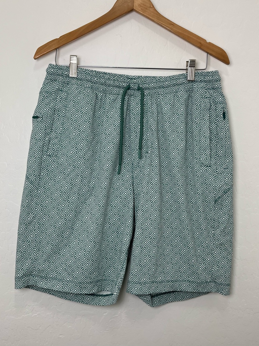 Birddogs The Ibiza Ease Swim Shorts Delphi Grid Green Geometric Men's Size L